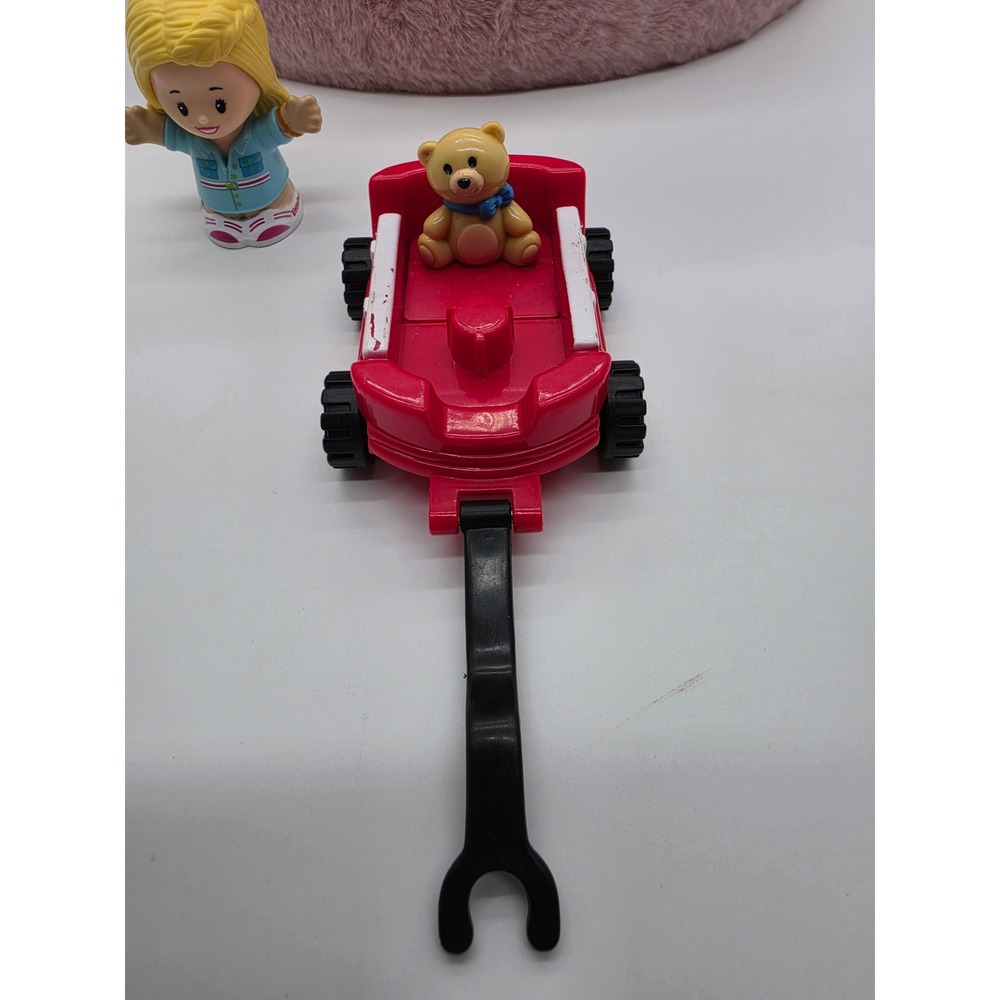 Fisher Price Little People Barbie Figures Vintage Red Pull Wagon 2000s Toy Lot - Picture 13 of 16